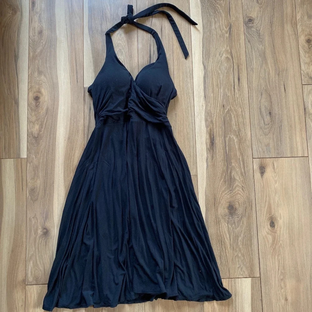 Victoria’s Secret Miraculous Bra Tops Push Up Black Halter Dress 34A